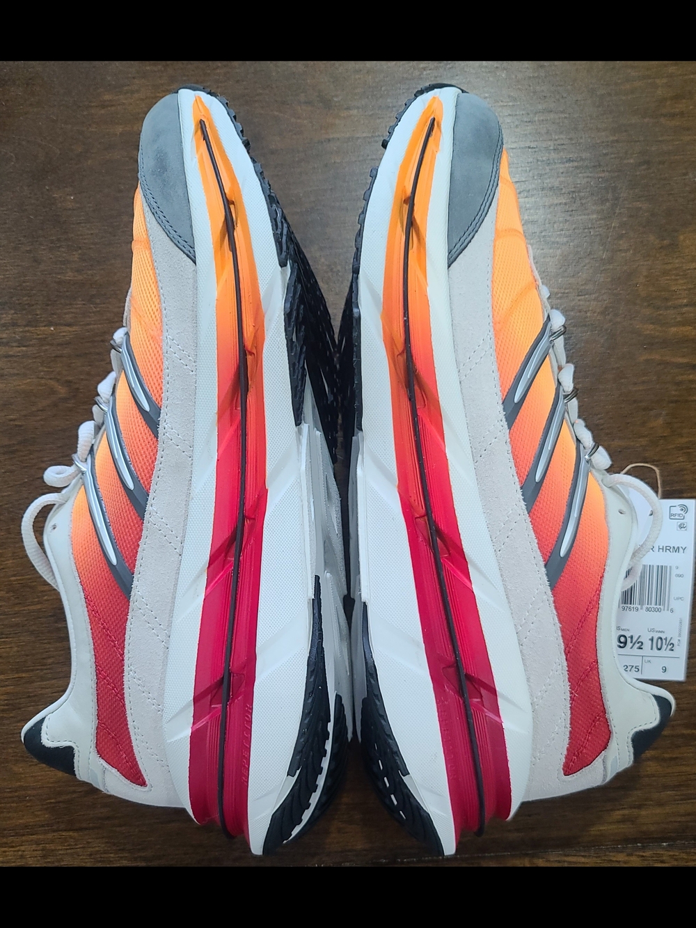 adidas Adistar HRMY Yellow Grey Team Victory Red Men's 9.5 Women's 10.5